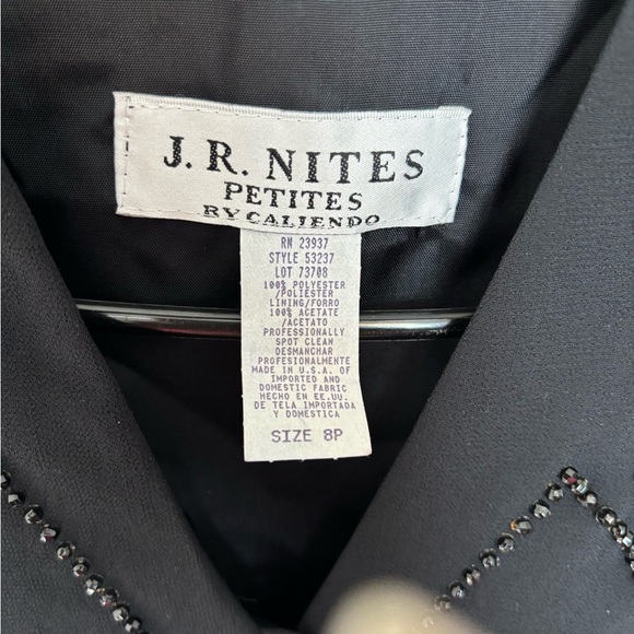 J R NITES VINTAGE Black Beaded Women's Blouse - Picture 3 of 6